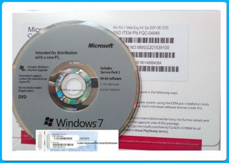 รหัส OEM ของ Microsoft Windows 7 Pro OEM คีย์ 64 บิต DVD / COA License Key