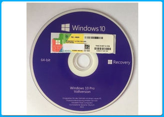 ซอฟท์แวร์ Microsoft Windows 10 Pro ของแท้ของ OEM กล่อง 64 บิตดีวีดี / COA คีย์ใบอนุญาต