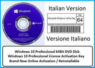 หลายภาษา Microsoft Windows 10 Pro Software OEM COA License Sticker