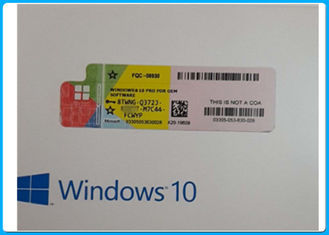 ซอฟต์แวร์ 64 บิตของ Microsoft Windows 10 Pro แผ่นดีวีดีของแท้ของ Windows 10 ใบอนุญาต Fpp FQC-08930