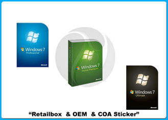 32 บิต / 64 บิต Windows 7 Pro Retail Box Windows 7 Home Premium พร้อมสติกเกอร์ COA