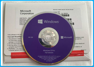 เวอร์ชันเต็มซอฟต์แวร์ Microsoft Windows 10 Pro Geniune Win 10 โปร 32 บิต 64 บิต DVD OEM pack การเปิดใช้งานอินเทอร์เน็ตออนไลน์
