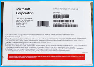การเปิดใช้งาน 100% ของแท้ Microsoft Windows 10 Pro Pack OEM 32/64 บิตรหัสรหัสหลายภาษา
